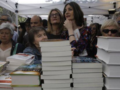 Libros el pasado Sant Jordi en Barcelona.