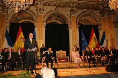 Juan Carlos I en el Ayuntamiento de París en su última visita oficial a Francia, el 28 de marzo de 2006.