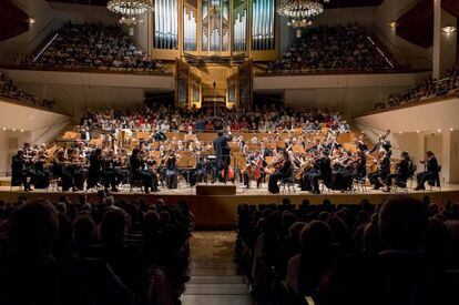 La Orquesta Nacional de España, en una actuación en septiembre de 2017, en el Auditorio Nacional.