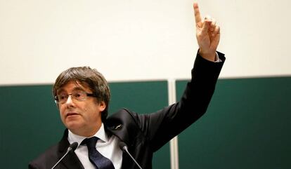 Carles Puigdemont el 29 d'octubre a Lovaina.