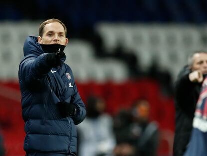Tüchel, durante un partido con el PSG.