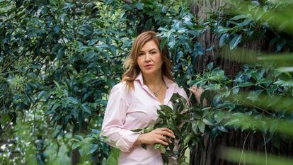 La alpinista mexicana Viridiana Álvarez en el Parque Ghandi en la Ciudad de México.