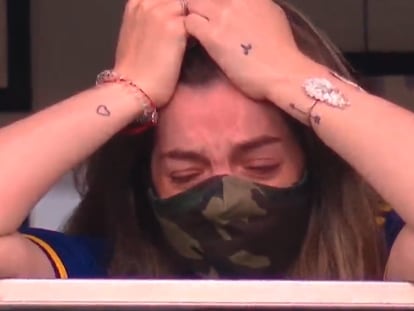 VÍDEO: El llanto de Dalma Maradona en el festejo del gol de Boca Juniors el pasado domingo.
