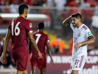 Jesús 'Tecatito' Corona celebra su gol frente a Panamá, en la tercera fecha de las eliminatorias rumbo a Qatar 2022.
