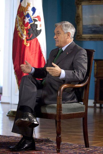 El presidente de Chile, Sebastián Piñera, en el Palacio de La Moneda