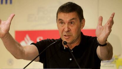 Arnaldo Otegi, en un acto de campaña de EH Bildu.