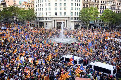 Aspecte de la Diada del proppassat 11 de setembre, a Barcelona.