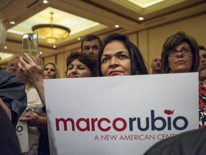 Partidarios de Marco Rubio durante su mitin en Las Vegas.