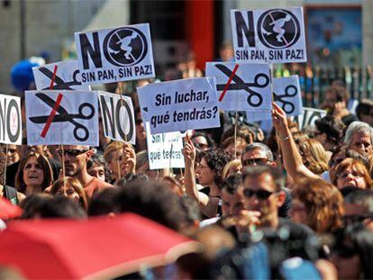 Cientos de funcionarios, en la Puerta del Sol.