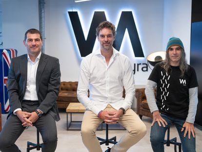 Iker Casillas (SportBoost), Pau Gasol (Gasol16 Ventures) y Chema Alonso, chief digital officer de Telefónica.