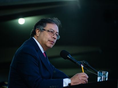 El presidente de Colombia, Gustavo Petro, durante un discurso en Bogotá, el 15 de enero de 2023.