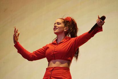 Rosalía durante su presentación en el festival Ceremonia 2019.