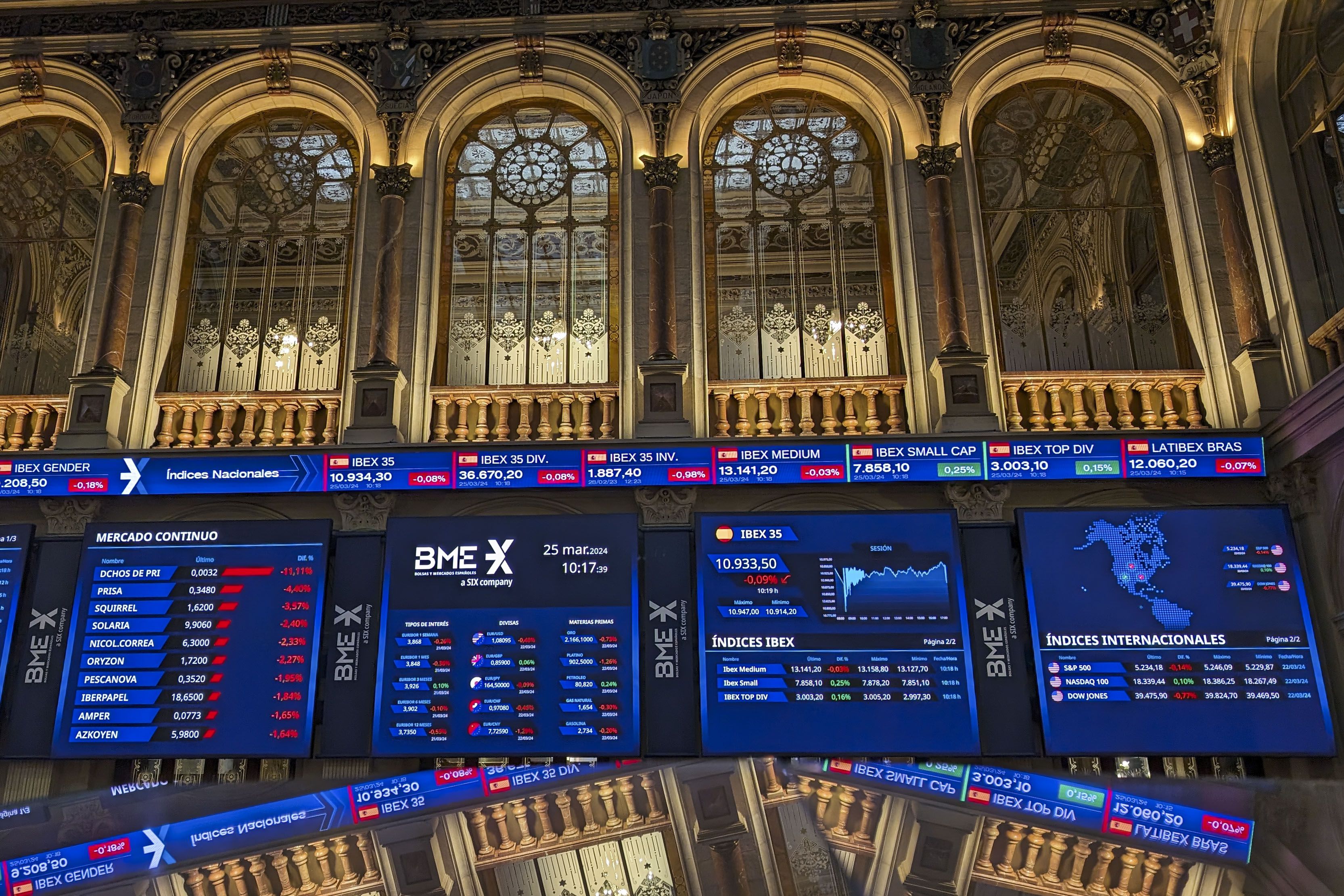El Ibex reina entre las Bolsas europeas y estadounidenses con un alza del 10,7% en marzo