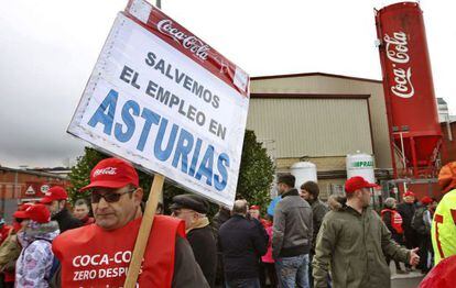 Trabajadores de Colloto en Asturias, durante una protesta.