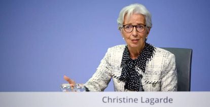 Christine Lagarde, presidenta del BCE, tars la rueda de prensa del pasado jueves