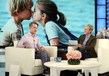Macaulay Culkin con Ellen DeGeneres durante la entrevista que concedió el pasado lunes.
