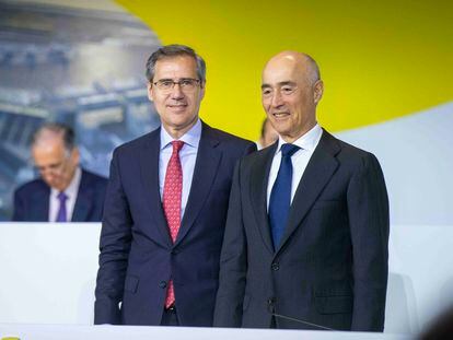 El consejero delegado de Ferrovial, Ignacio Madridejos, junto a Rafael del Pino, presidente de la firma de infraestructuras.