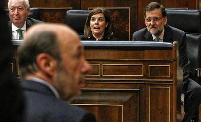 Rajoy y Rubalcaba, frente a frente en el debate de 2013.