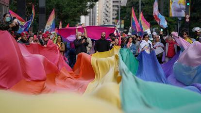 Manifestación en defensa de los derechos LGTB en São Paulo, Brasil, el pasado 17 de mayo.
