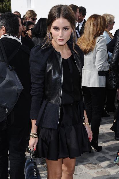 Olivia Palermo llegó directa desde Nueva York para ver el desfile de Dior.