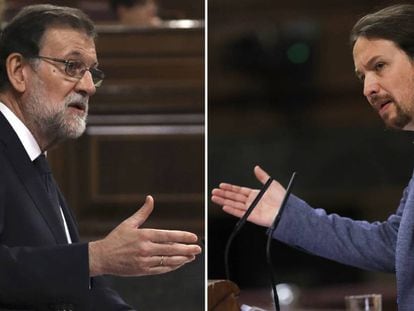 Rajoy e Iglesias, este martes en el Congreso.
