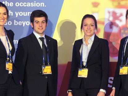 Los cuatro integrantes del equipo español participante.