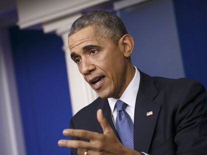 El presidente Barack Obama en su &uacute;ltima rueda de prensa de 2014