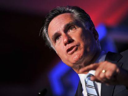 Mitt Romney explic&oacute; sus nuevas propuestas este lunes ante la C&aacute;mara de Comercio Hispana de EE UU.
