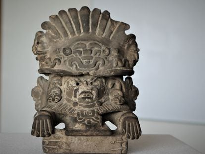 Una de las piezas arqueológicas recuperadas por la Secretaría de Relaciones Exteriores.