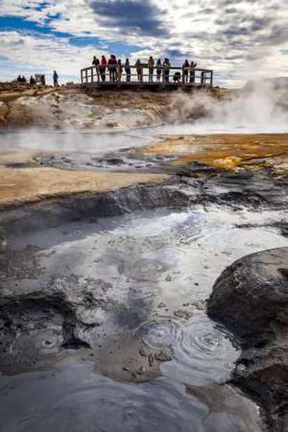 Un campo geotérmico en Islandia.