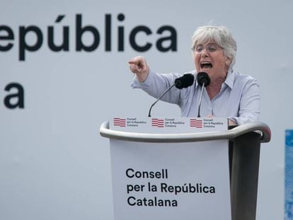 La eurodiputada Clara Ponsatí, en un acto independentista en Perpiñán.