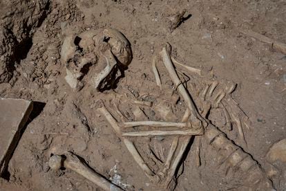 Uno de los restos hallados en la parte cristiana de las excavaciones arqueológicas. .
