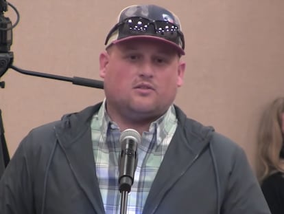 Caleb Wallace interviene en noviembre de 2020 durante una rueda de prensa sobre la situación de la covid en San Angelo y el resto del condado de Tom Green (Texas).