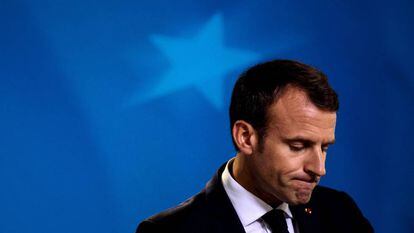 El presidente franc&eacute;s, Emmanuel Macron, en la rueda de prensa posterior a la cumbre europea (Jack Taylor/Getty Images)