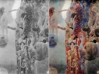El resultado del trabajo del algoritmo sobre el cuadro 'Medicina', de Gustav Klimt.