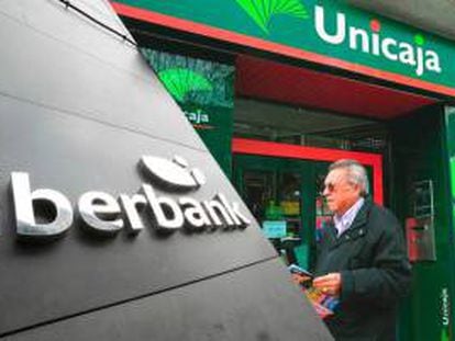 logotipos de Liberbank y Unicaja