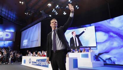 Pablo Casado, durant el Congrés del PP.