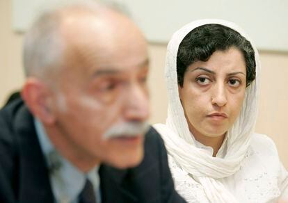 Mohammadi, durante una rueda de prensa celebrada en la sede de la ONU en Ginebra en junio de 2008.