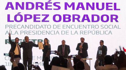 Presentación de López Obrador como precandidato del PES.