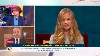 Captura de pantalla del programa 'La hora de La 1' con el rótulo sobre la princesa Leonor.