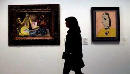 'L'aranya de mar', del 1940, i 'Bust de dona amb brusa groga', del 1943, dues obres de Picasso. La de la dreta pertanyia a la col·lecció privada de Paul Éluard.