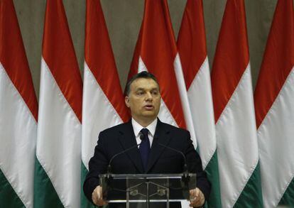 El primer ministro húngaro, Viktor Orbán, hoy en Budapest.