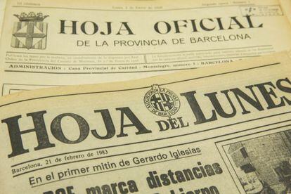 57 anys separen aquests dos exemplars d’un dels diaris més particulars de la història de la premsa a Catalunya: nascut per un desig del dictador Primo de Rivera perquè no hi havia diaris que recollissin les notícies els dilluns a morir el 1983 en nom de la llibertat d’expressió.