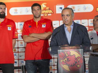 Jos&eacute; Luis S&aacute;ez durante la presentaci&oacute;n del Eurobasket 2015.