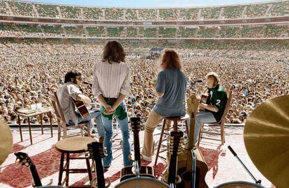Crosby, Stills, Nash y Young de gira en 1974.
