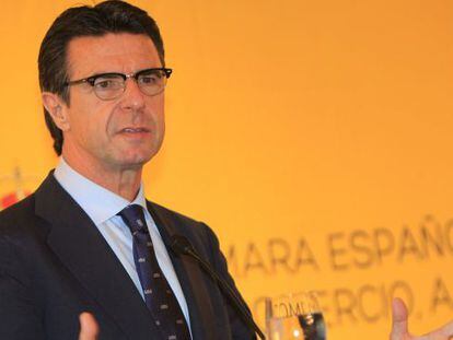 Jos&eacute; Manuel Soria, ministro de Industria, ayer en la C&aacute;mara de Comercio Espa&ntilde;ola en M&eacute;xico.