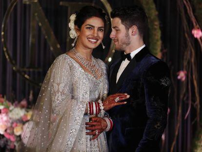 Priyanka Chopra y Nick Jonas en su boda en Nueva Delhi, India,el jueves 4 de diciembre de 2018.