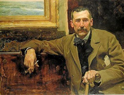 Benito Pérez Galdós, retratado por Sorolla en 1894.