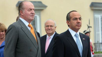 El Rey y Felipe Calderón, en Madrid en junio de 2008.