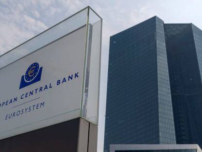 Vista de la fachada del Banco Central Europeo (BCE) en Fráncfort